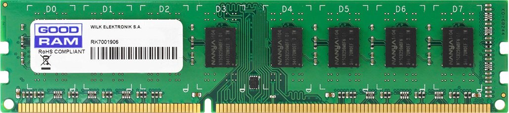 

Оперативная память GOODRAM 4GB DDR3 PC3-10600 (GR1333D364L9S/4G)