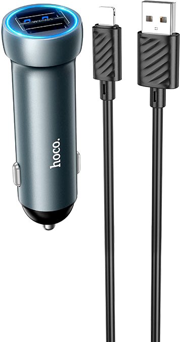 

Автомобильное зарядное Hoco Z54 Lightning (металлик)
