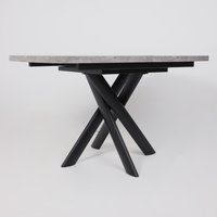 Кухонный стол Мамадома Leonel-130 раздвижной 130-165х85 (серый сланец/черный)