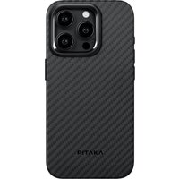 Чехол для телефона Pitaka MagEZ Case 4 для iPhone 15 Pro (1500D twill, черный/серый)