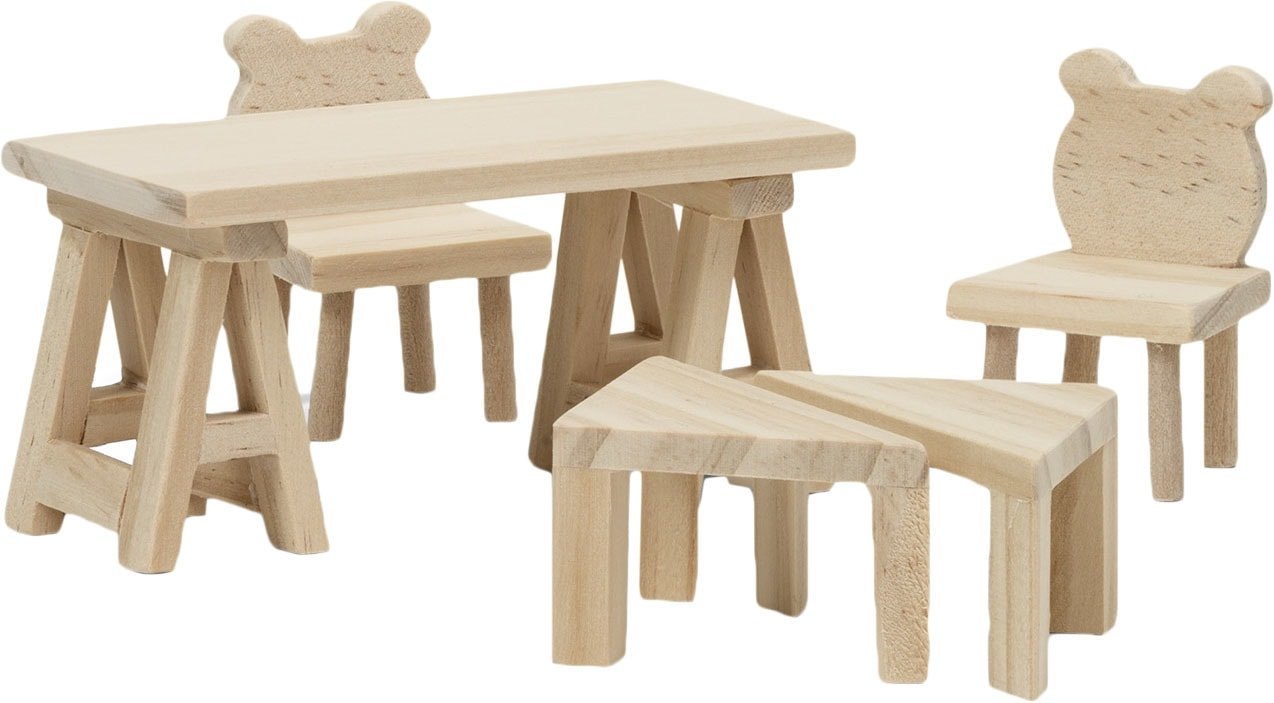 

Аксессуары для кукольного домика Lundby Стол и стулья Сделай сам 60906400