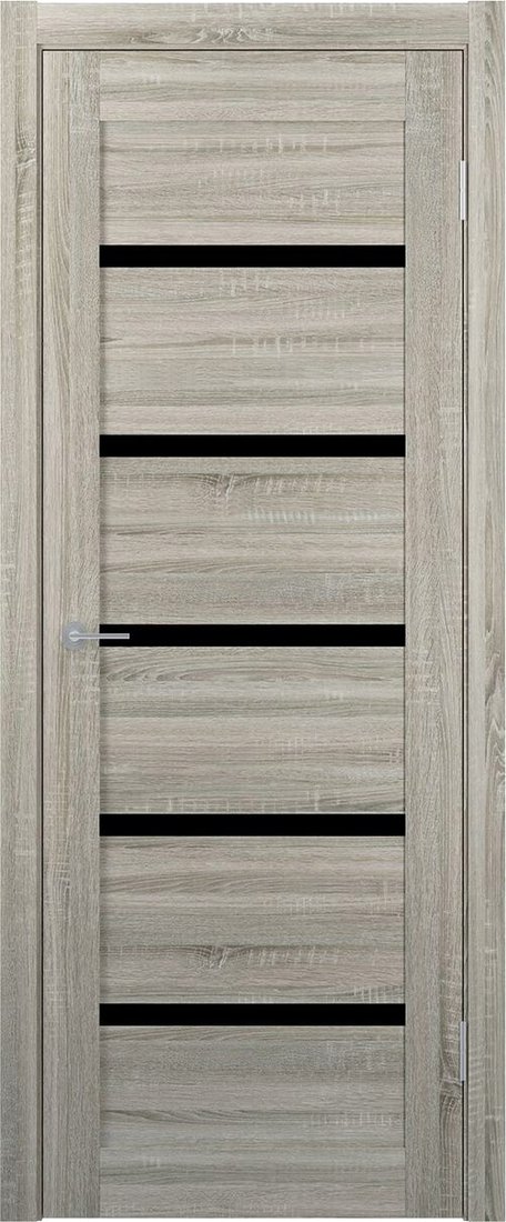 

Межкомнатная дверь Юркас Stark ST8 ДО 70x200 (сонома грей/lacobel черный лак)
