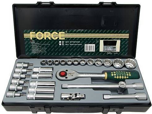 

Набор трещотка с головками Force 4291 (28 предметов)