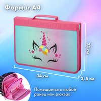 Папка-портфель BRAUBERG Unicorn 271447 с органайзером (розовый)