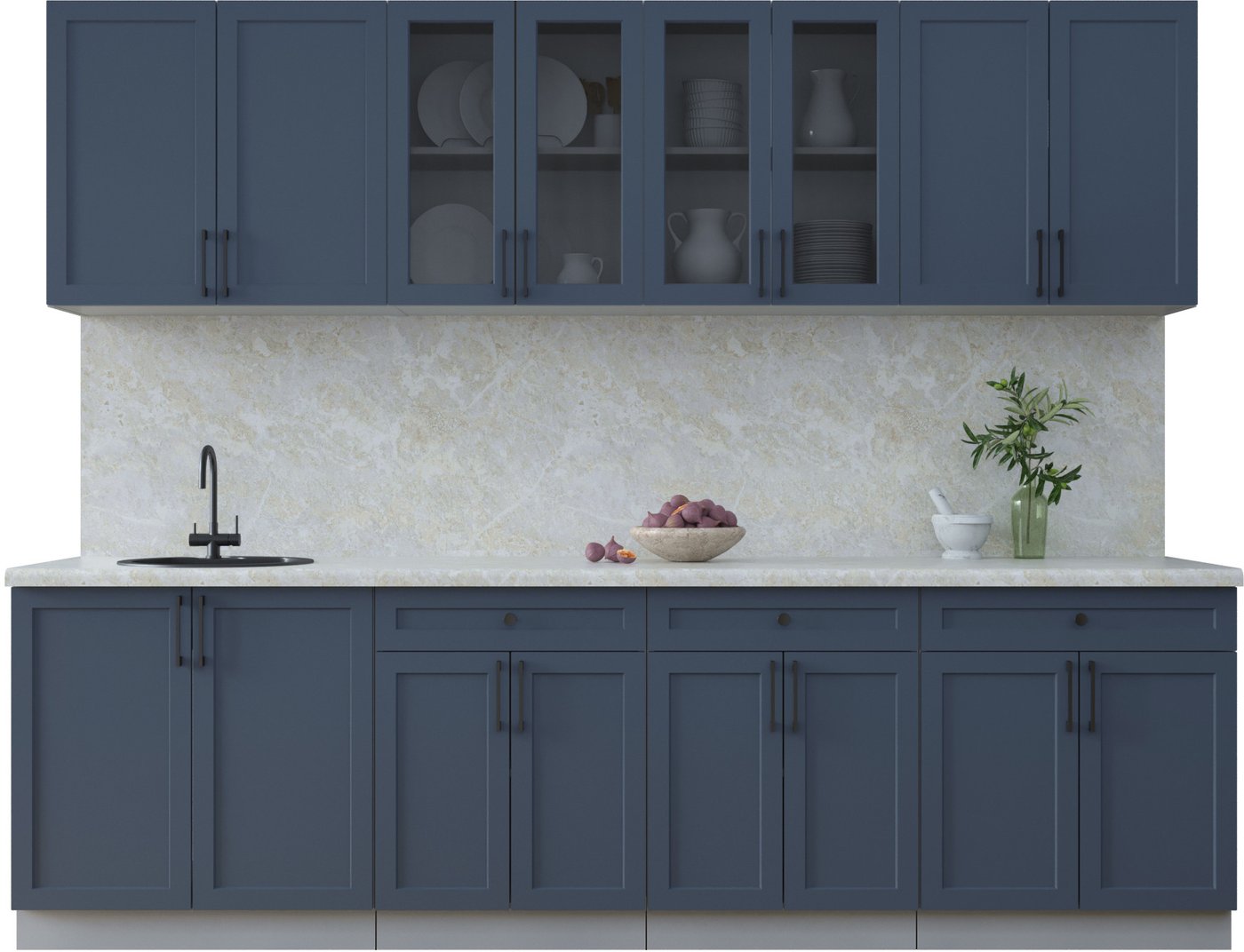 

Готовая кухня Интерлиния Тренд 2.7А (индиго/индиго/опал светлый)