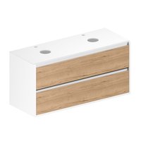  ЗОВ Тумба под умывальник со столешницей Парма 120 (белый/галифакс/белая столешница)