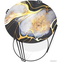 Журнальный столик Sheffilton SHT-CT53 (черный алмаз/черный муар)