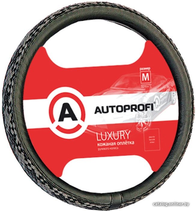 Оплетка на руль Autoprofi AP-810 BK/BK,GY (M) (черный/серый)