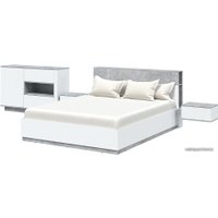 Комплект мебели для спальни Интерлиния Quartz-15 с ПМ (белый платинум/бетон) в Орше