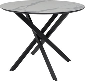 Кухонный стол Аврора Мехико 3Д D950 (камень белый/черный матовый)