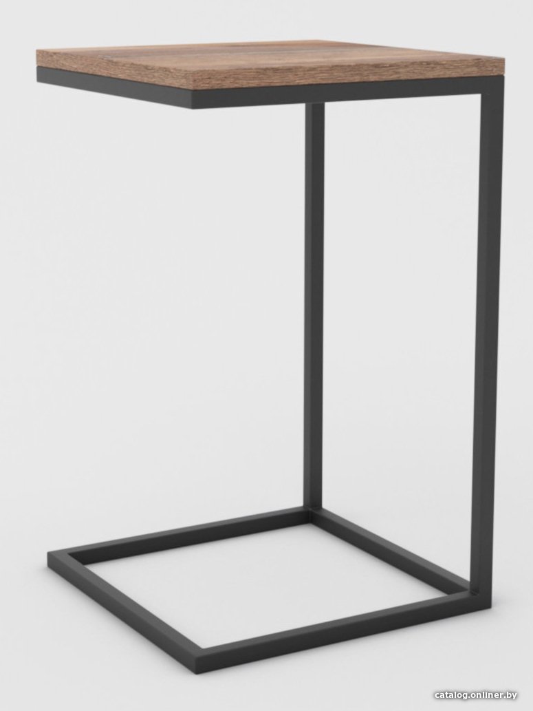 Приставной столик Hype Mebel Лайт 40x40 (черный/дуб галифакс олово)