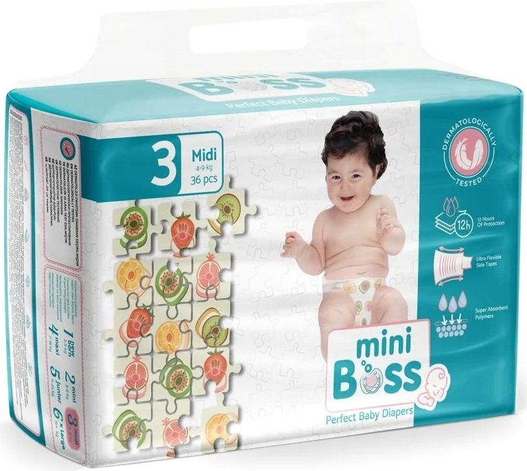 

Подгузники Mini Boss Standart Midi 3 MBS-03 (11 шт)