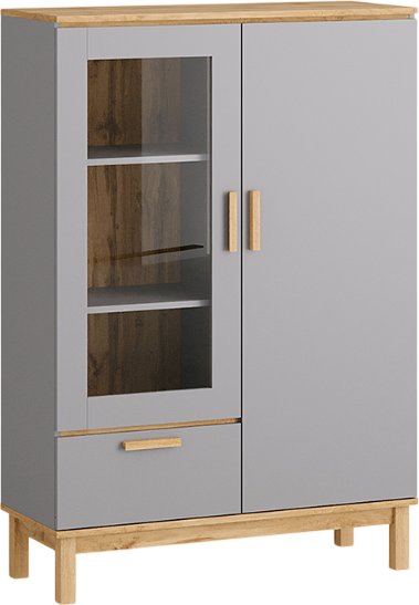 

Шкаф-витрина Modula Вирелле INV06HS-1D1V1S-1004/398/1458(21) (BZ серый шиферDI дуб натюрель)