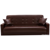 Диван Луховицкая Мебельная Фабрика Аккорд книжка (тёмно-коричневый с бежевой отстрочкой)