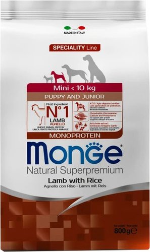 Сухой корм для собак Monge Dog Speciality Line Monoprotein Mini ягненок с рисом (800 г)