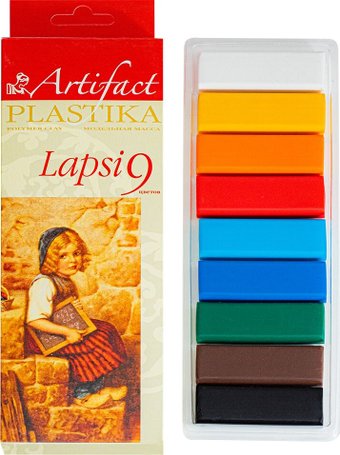 Полимерная глина ArtiFact Пластика Lapsi (9 цв, 180 г)