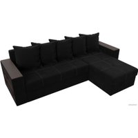 Угловой диван Лига диванов Дубай лайт правый 114170 (микровельвет черный)