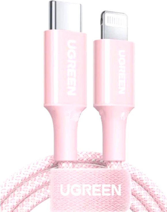 

Кабель Ugreen US532 90450 USB Type-C - Lightning (1 м, розовый)