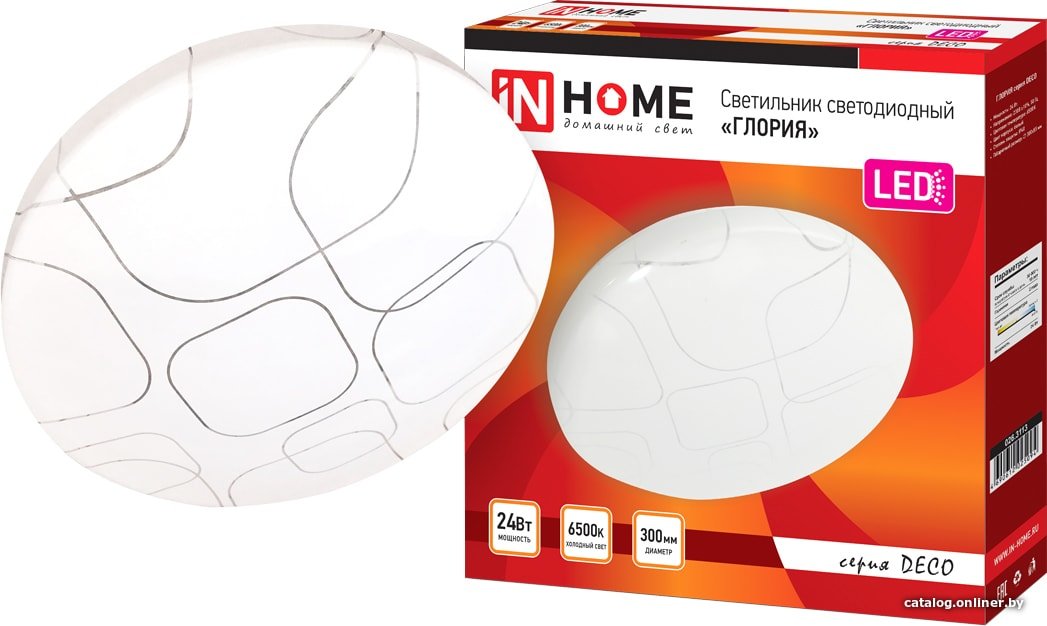 Светильник-тарелка In Home Deco 24 Вт 6500 К (глория)