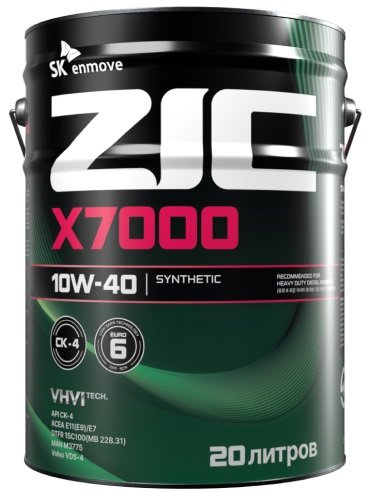 

Моторное масло ZIC X7000 CK-4 10W-40 20л