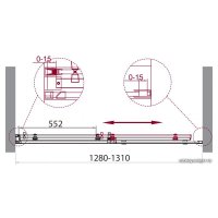 Душевая дверь BelBagno ACQUA-BF-1-130-C-Cr (прозрачное стекло)