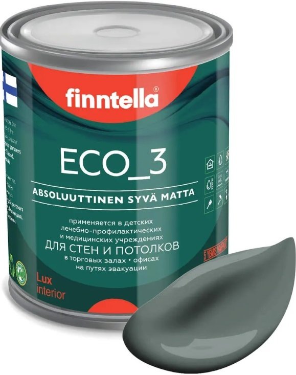 

Краска Finntella Eco 3 Wash and Clean Salvia F-08-1-1-LG263 0.9 л (шалфей)