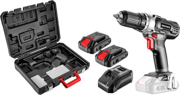 Дрель-шуруповерт GRAPHITE 58G006-SET2 (с 2-мя АКБ, кейс)