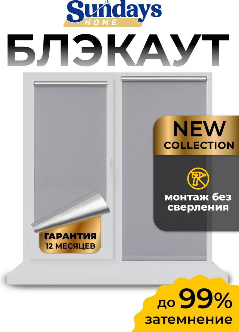 

Рулонные шторы Sundays Home LM 168-07 43x160 (серый)