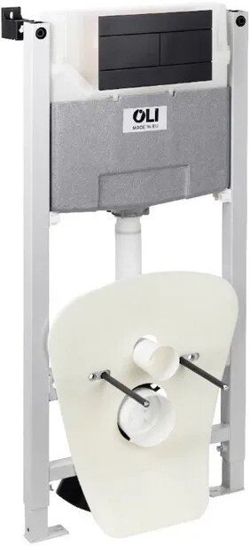 Инсталляция для унитаза OLI OLI120 888780 с клавишей смыва Slim (черный soft-touch)