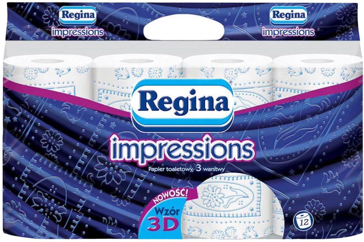 

Туалетная бумага Regina Impressions голубая (12 рулонов)