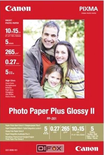 

Фотобумага Canon Photo Paper Plus Glossy II PP-201 10x15 265 г/м2 5 л 2311B053
