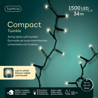 Светодиодная гирлянда Lumio Compact 1500 Led 595357 (34 м)