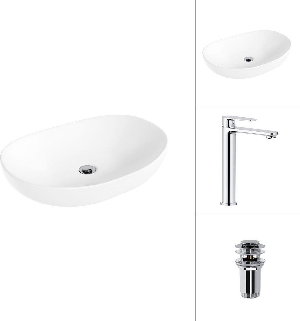 Умывальник Lauter 21502 + Moon 21СK81691C с донным клапаном 21190CH (хром)