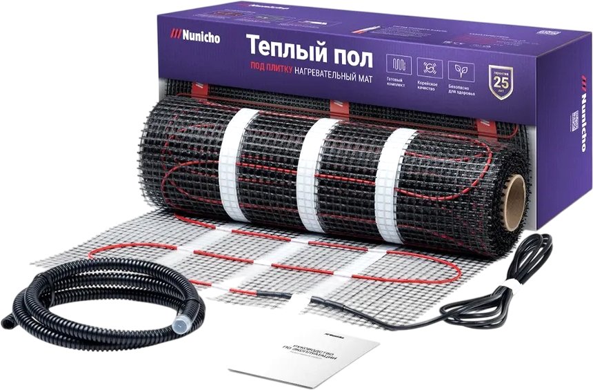 Нагревательный мат Nunicho Etalon SHP 375Вт с терморегулятором RТС 70.26 (2.5м2)