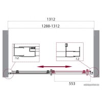 Душевая дверь BelBagno UNO-195-BF-1-130-P-Cr (текстурное стекло)