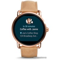 Умные часы Fossil Q Wander Light Brown Leather (золотистый/бежевый)