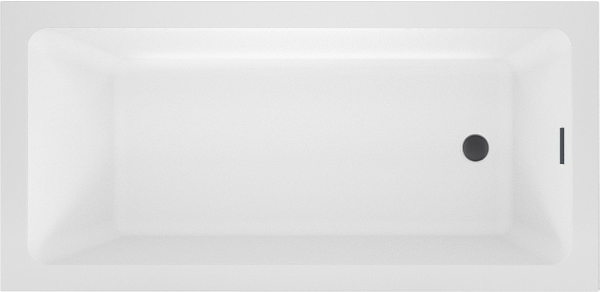 Ванна Wellsee FreeDom 2.0 165x80 23300203R (встраиваемая ванна белый глянец, сифон-автомат матовый черный)