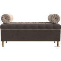 Банкетка Лига диванов Глория 113662 (велюр коричневый/бежевый/бежевый)