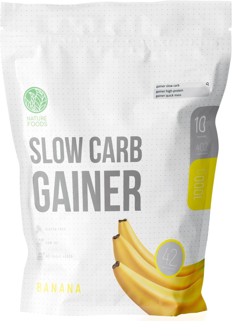 Гейнер Nature Foods Slow Carb Gainer (банан, 1000 г)