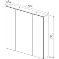 Lemark Шкаф с зеркалом Universal 90 LM90ZS-U (белый глянец)