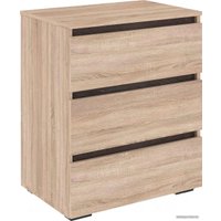 Комод Кортекс-мебель Бари 60 3ш (дуб сонома/дуб сонома/береза)