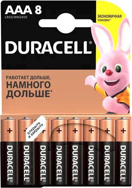 

Батарейка DURACELL AAA LR03/MN2400 8 шт LR03-8BL
