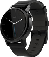 Moto 360 2nd Gen. Mens 42mm Black with Black Leather Band