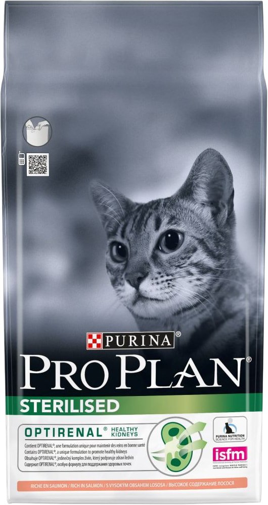 

Сухой корм для кошек Pro Plan Sterilised Adult Optirenal с лососем 1.5 кг