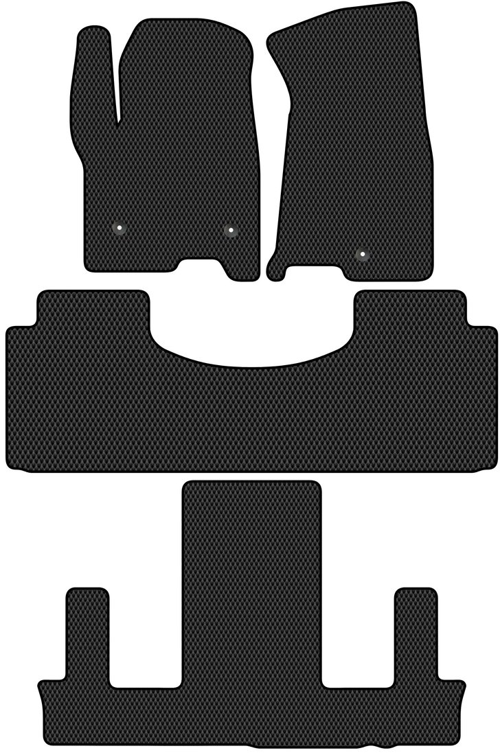 

Комплект ковриков для авто Alicosta Cadillac Escalade V (suv / GMT1XX) 2020 - Н.В. +3 ряд (черный, ромб)