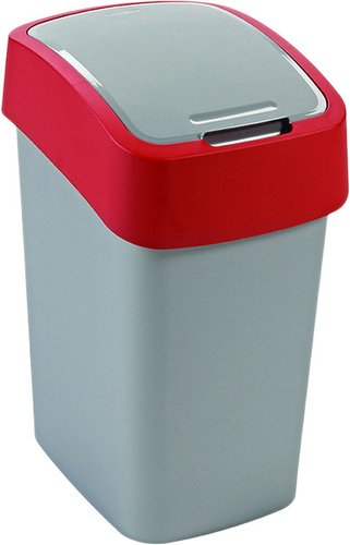 Мусорное ведро Curver Flip Bin (9 л, серый/красный)