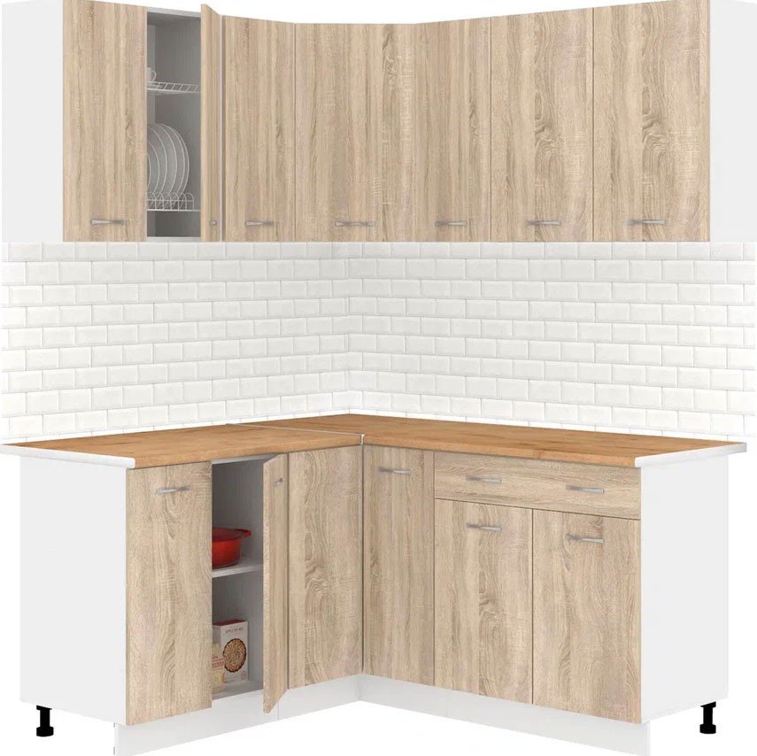 

Готовая кухня Кортекс-мебель Корнелия Лира 1.5x2.0 (дуб сонома/дуб бунратти)