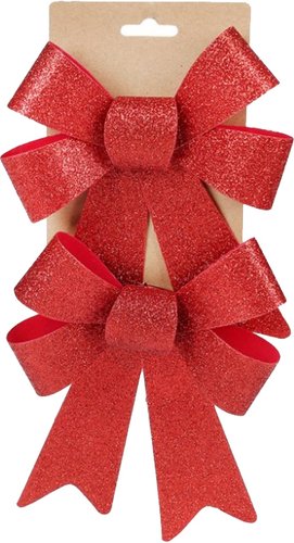 Елочная игрушка Pozzi Milano Бантики 5129 (2 шт, красный)