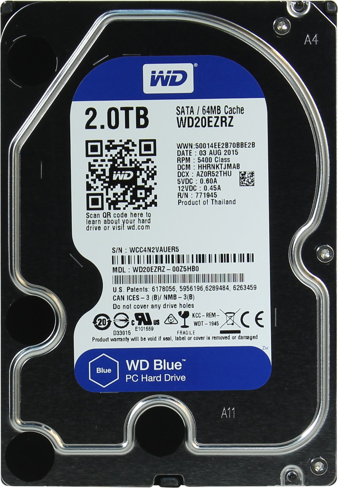 

Жесткий диск WD Blue 2TB (WD20EZRZ)