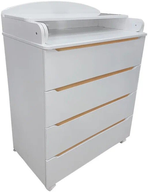 

Детский комод Indigo Style 800/4 МДФ широкий столик (белый/натуральный)